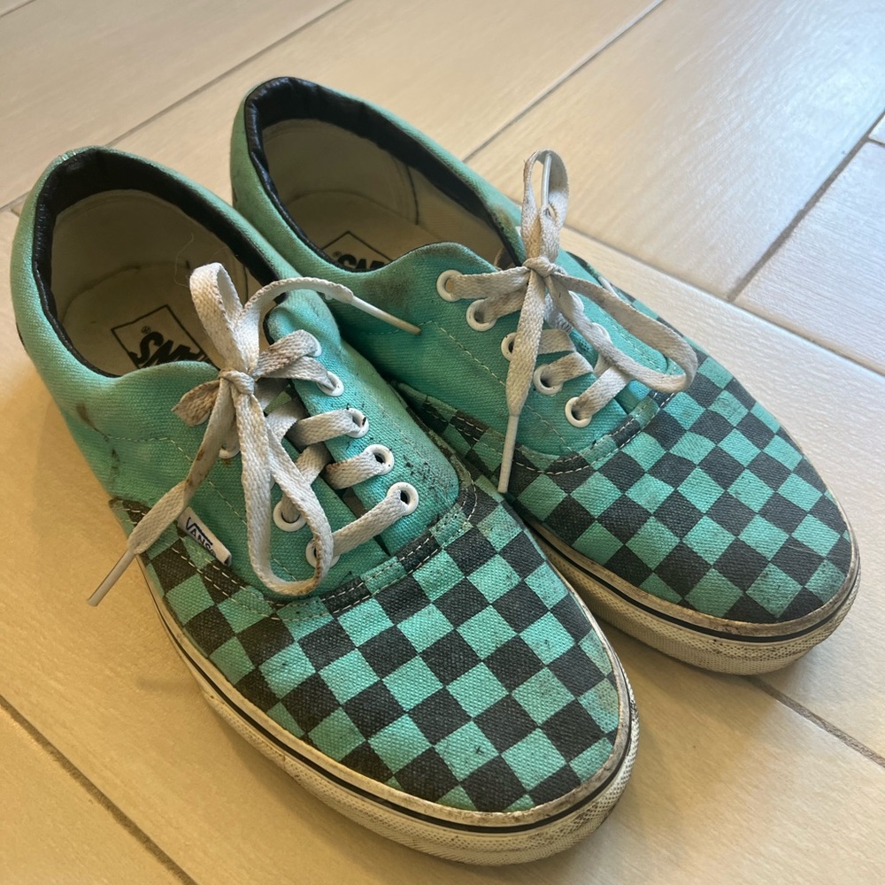 Vans Era checkerboard teal